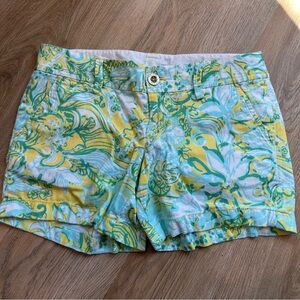 Lilly Pulitzer size 0 Women's Shorts, Callahan, blue, green, and yellow floral